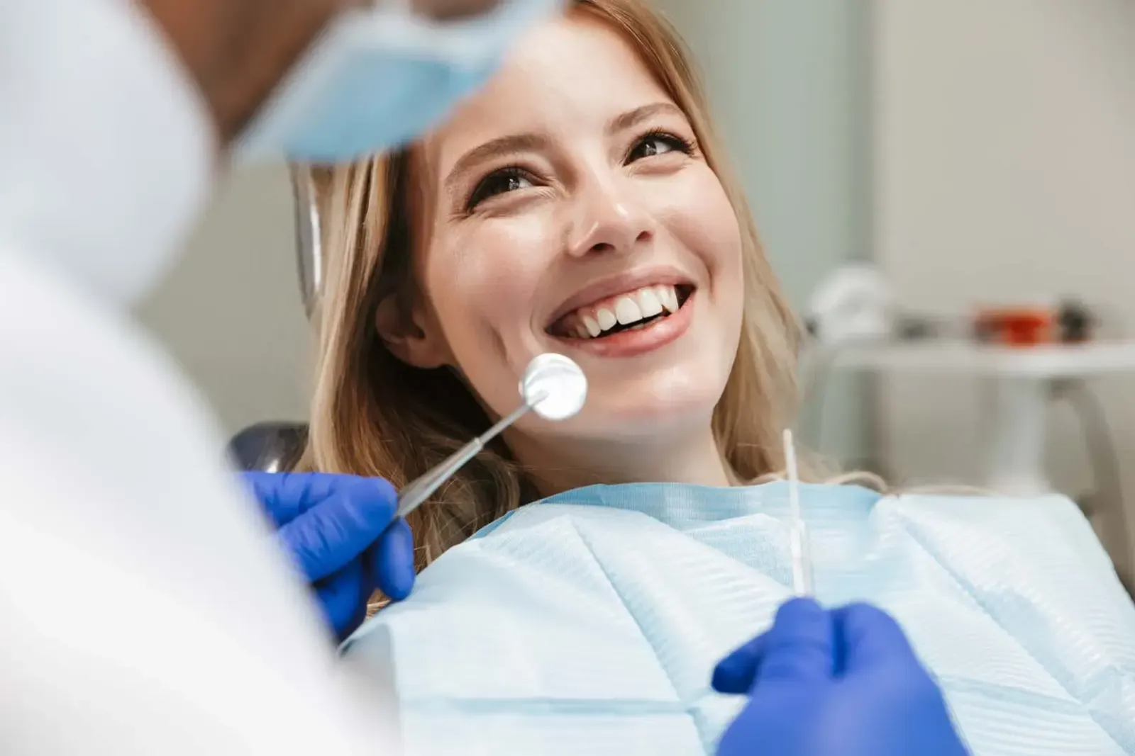 Happy patient after receiving attentive care
